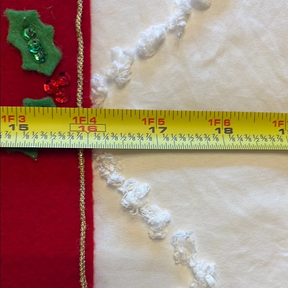 Festive Christmas Handmade Red Holiday Table Runner
